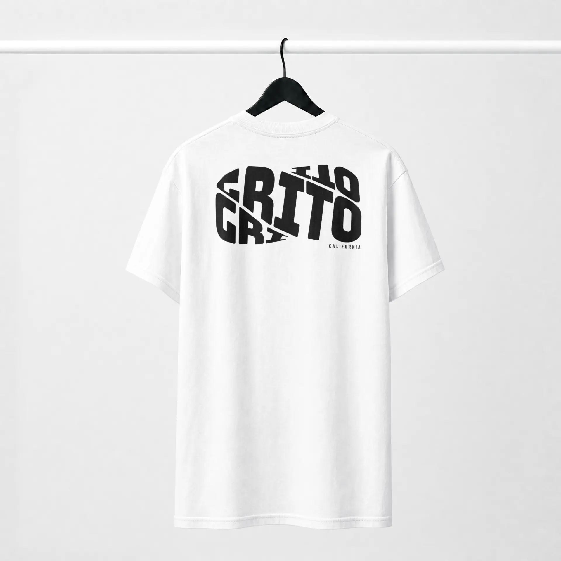 GRITO California Tee in white — oversized back print